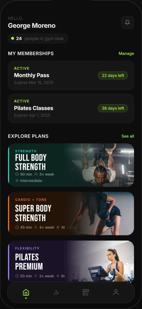 Fitness aplikacija korisnički profil i članstvo